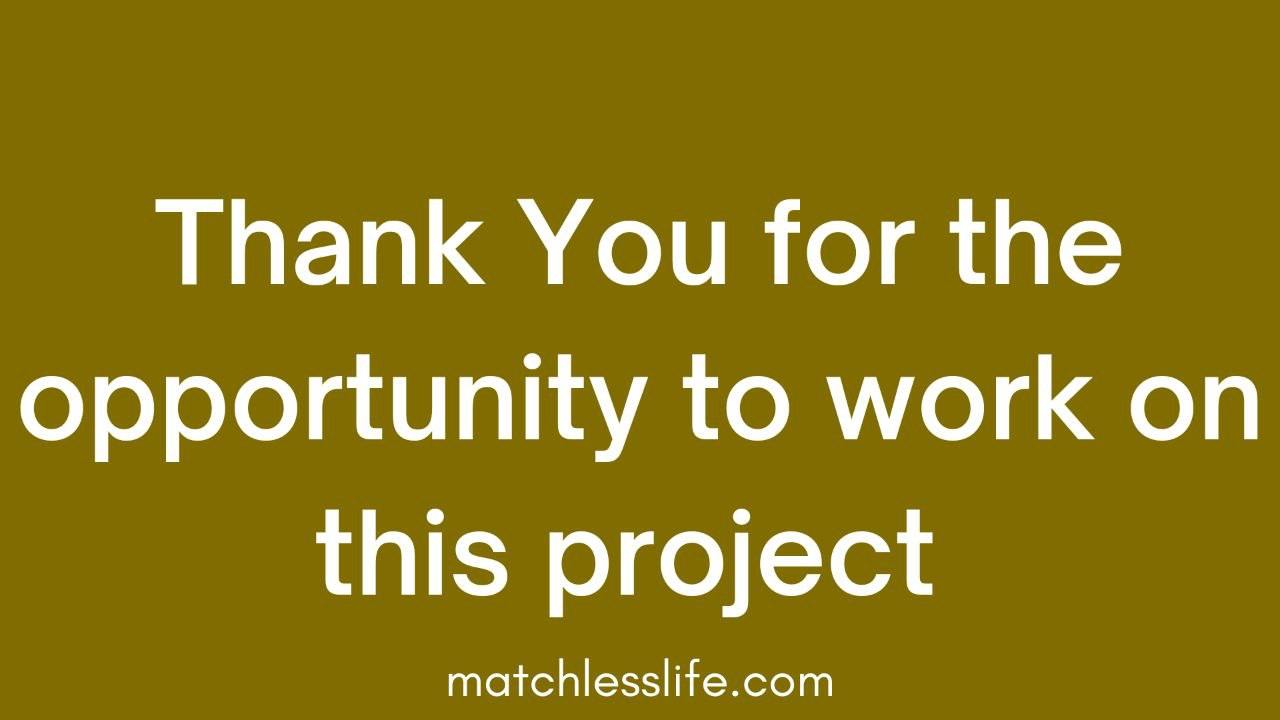 52 Ways to Say Thank You For Giving Me The Opportunity To Work On This ...