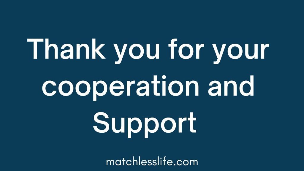 Thank You for Your Contribution and Support
