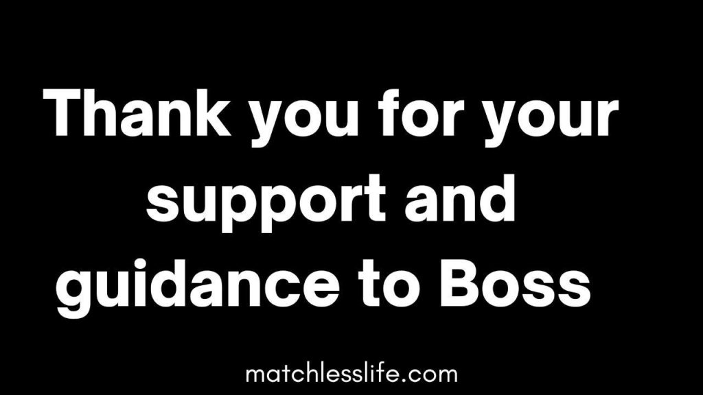 Thank You For Your Support And Guidance Quotes To Boss
