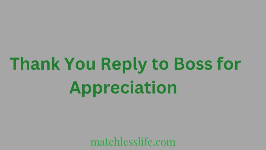 Thank You Reply to Boss for Appreciation