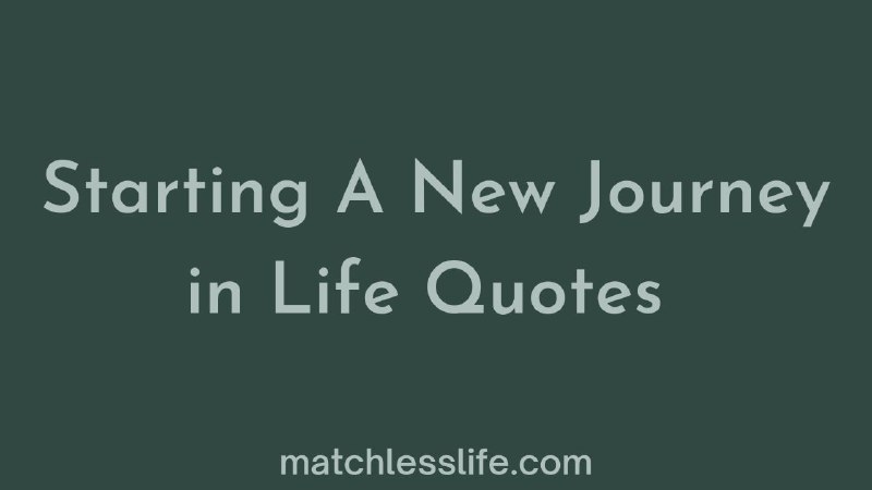 Inspiring Starting A New Journey In Life Quotes For Next Chapter Of