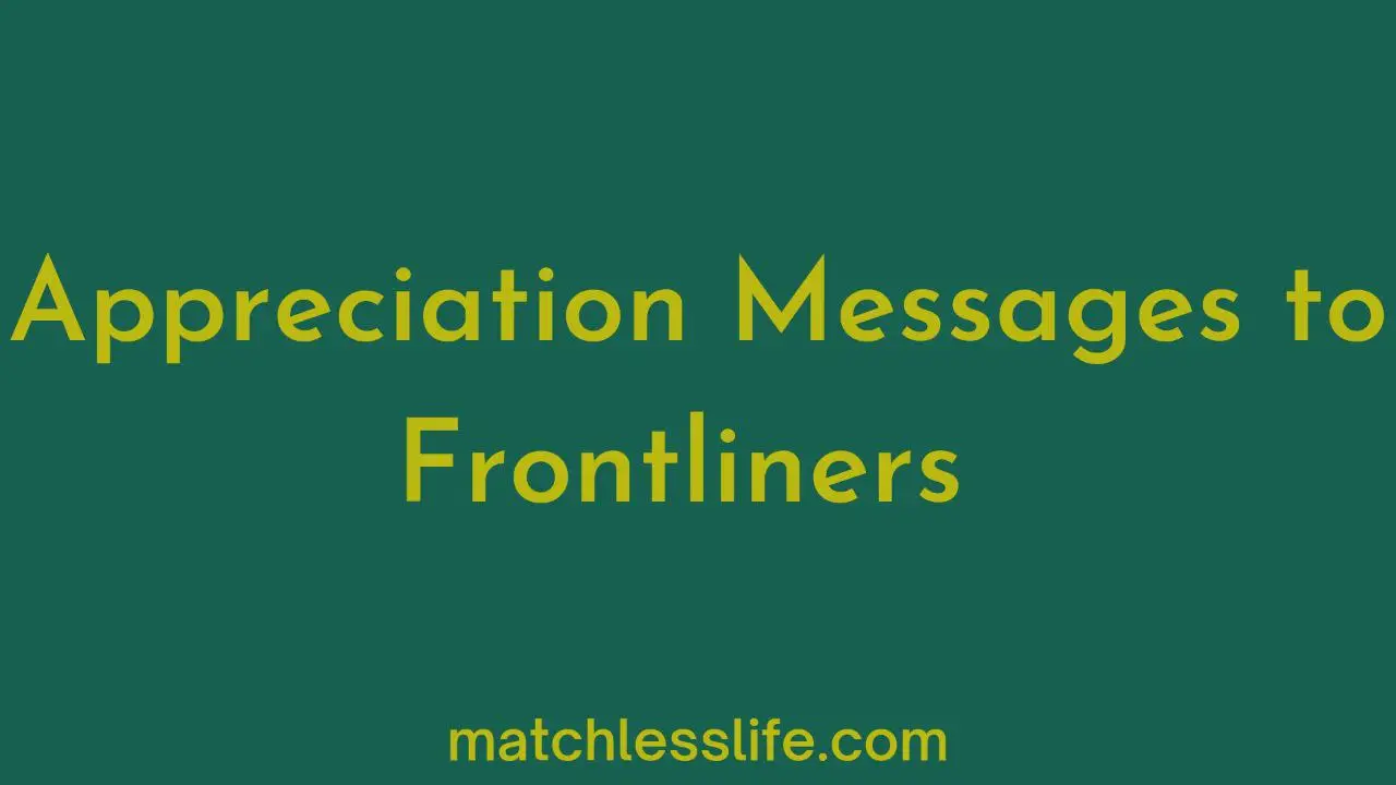 Appreciation Message for FrontLiners