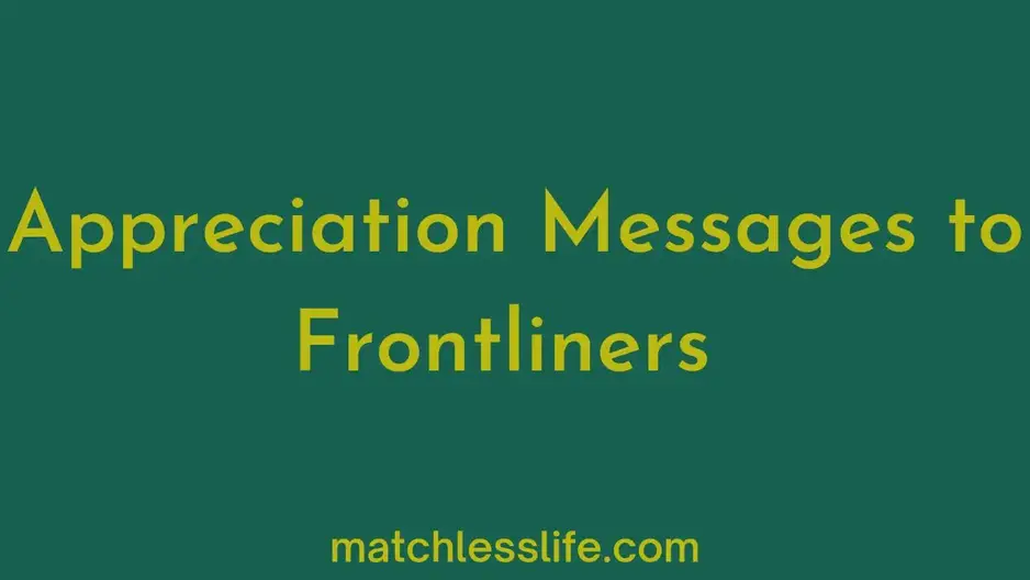 Appreciation Message for FrontLiners