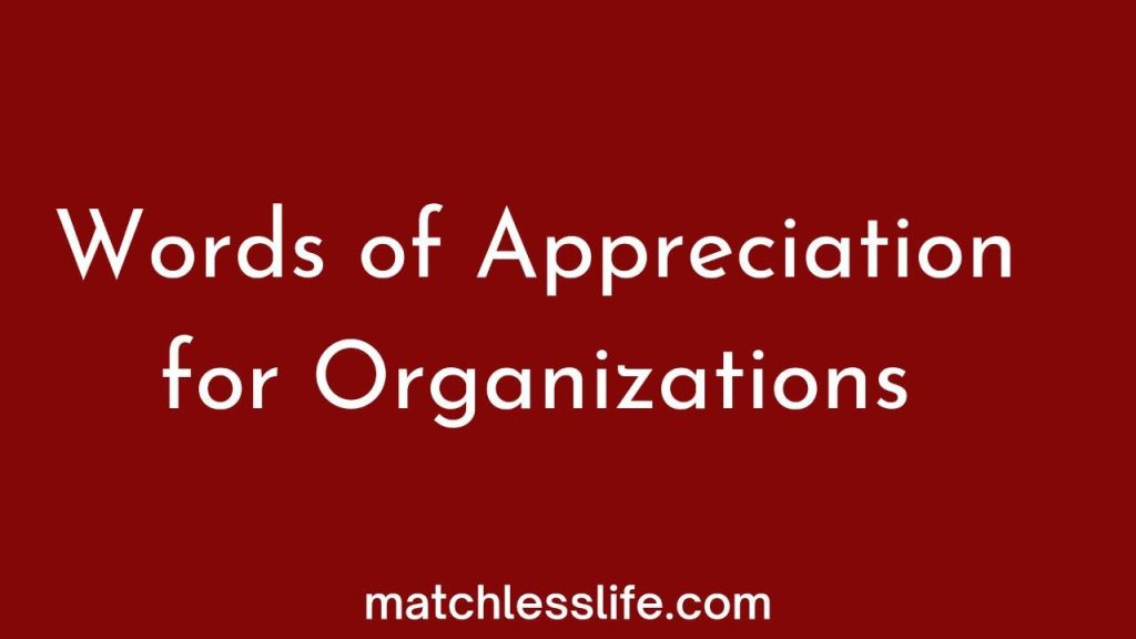 Appreciation Words For Organization