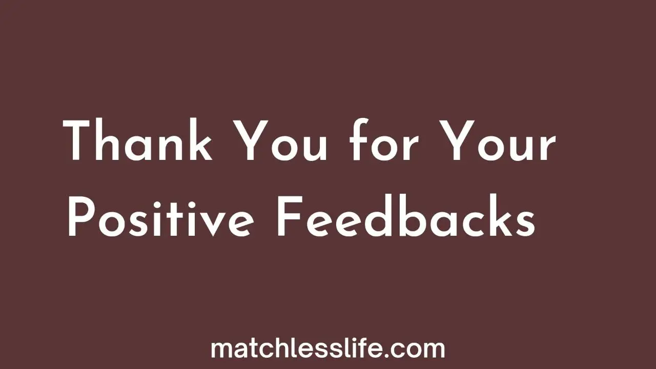 Thank You for Your Positive Feedback