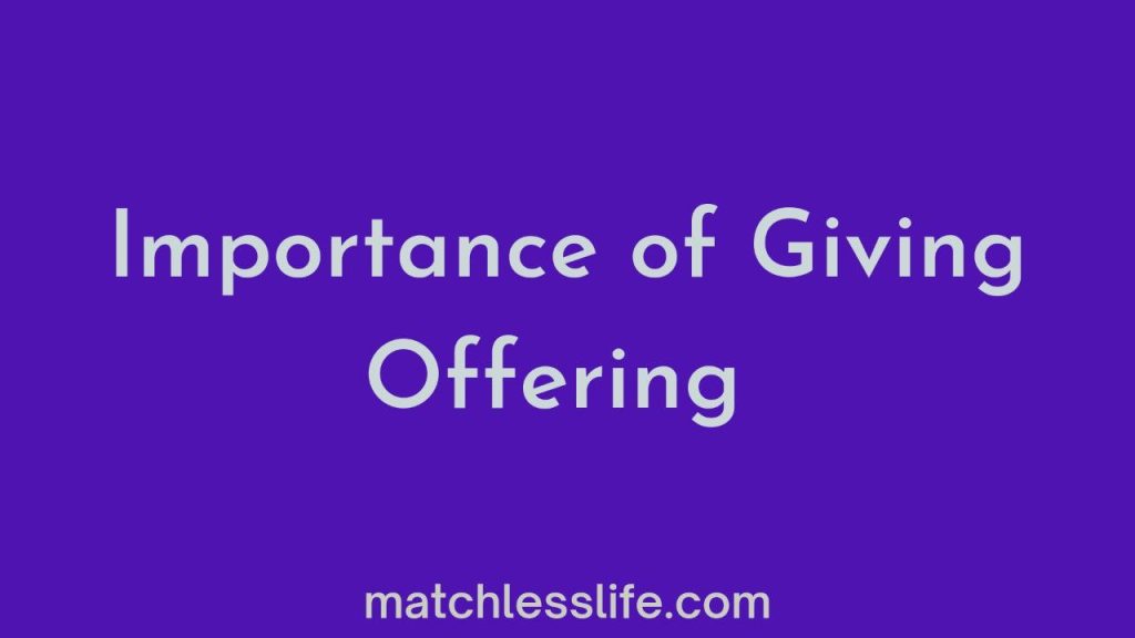 Importance Of Giving Offering In Church