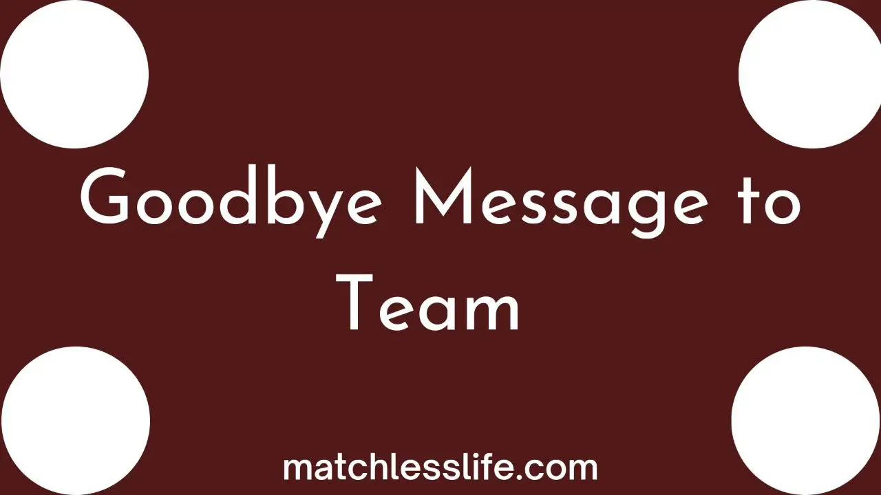 Goodbye Message to Team
