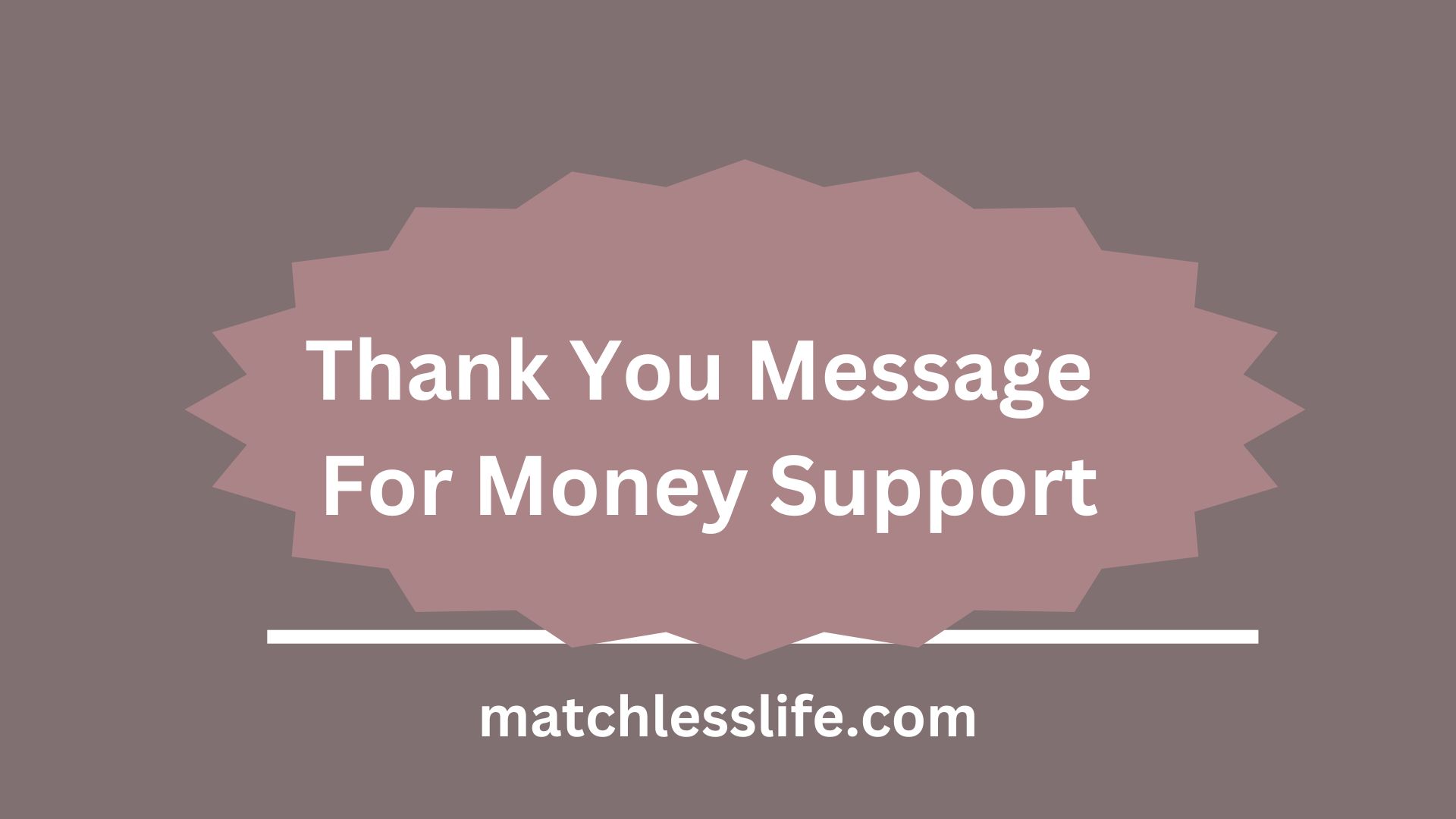 Thank You Message For Money Support